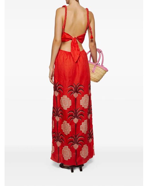 Johanna Ortiz Red Kleid mit Cut-Outs