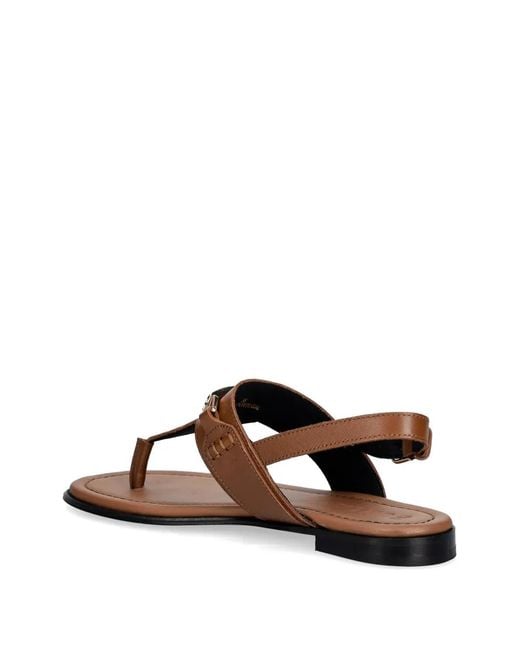 Furla Brown Logo-Plaque Buckled Sandals