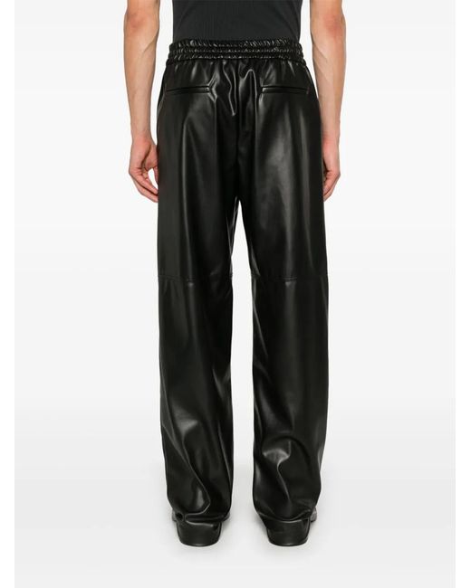 Iceberg Gray Faux-Leather Trousers for men