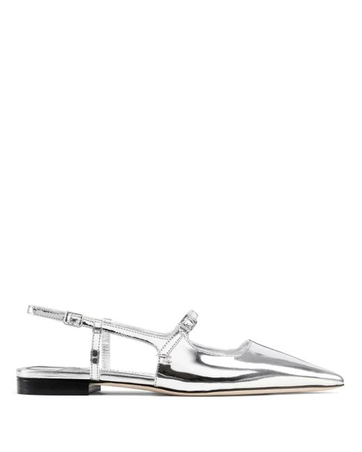 Jimmy Choo White Didi Leather Ballet Flats Shoes
