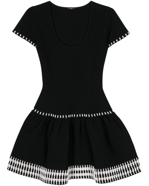 Alexis Lorie Crochet-trim Minidress Black