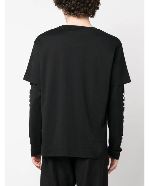 Givenchy Black Layered Logo-Print T-Shirt for men