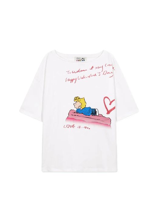 MARGE SHERWOOD White T-Shirt Peanuts Single Girls Club