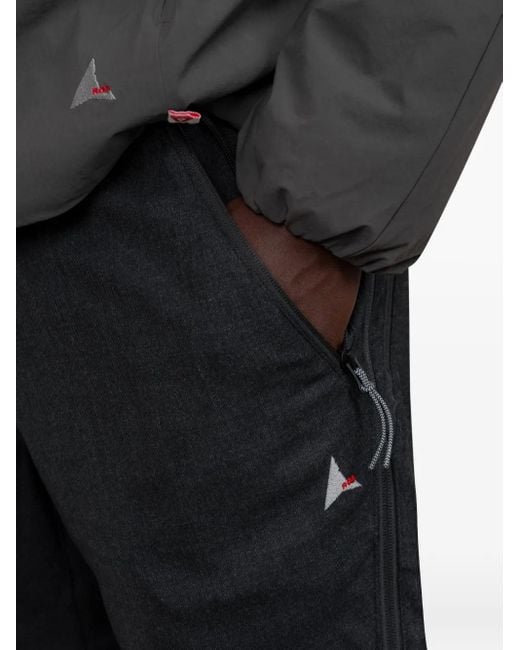 Roa Black Twill Zip Trousers for men