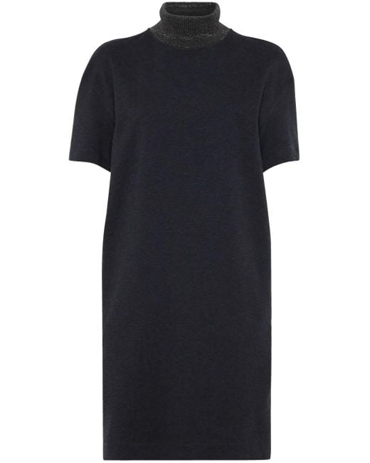 Brunello Cucinelli Blue Chain Link-Detail Dress