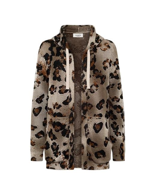Laneus Multicolor Cardigan Imprimé À Capuche for men