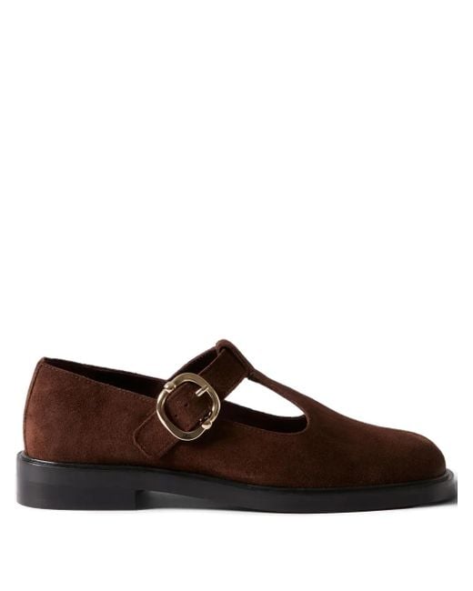 Claudie Pierlot Brown Loafer mit T-Riemen
