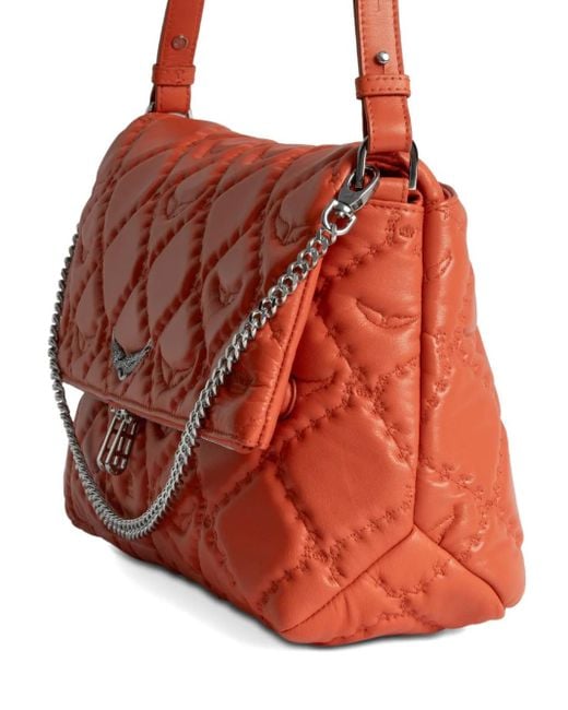 Zadig & Voltaire Red Gesteppte Umhängetasche mit Ketteriemen
