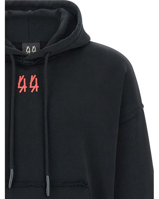 44 Label Group Blue Logo-Print Hoodie for men