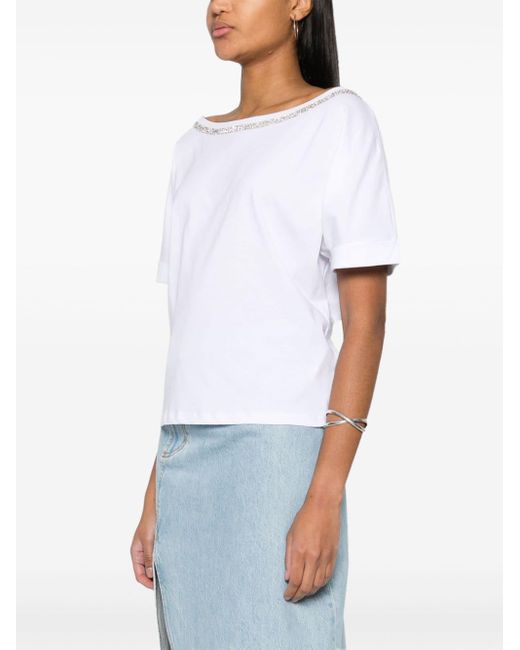 T-shirt en coton à dos-nu Liu Jo en coloris White