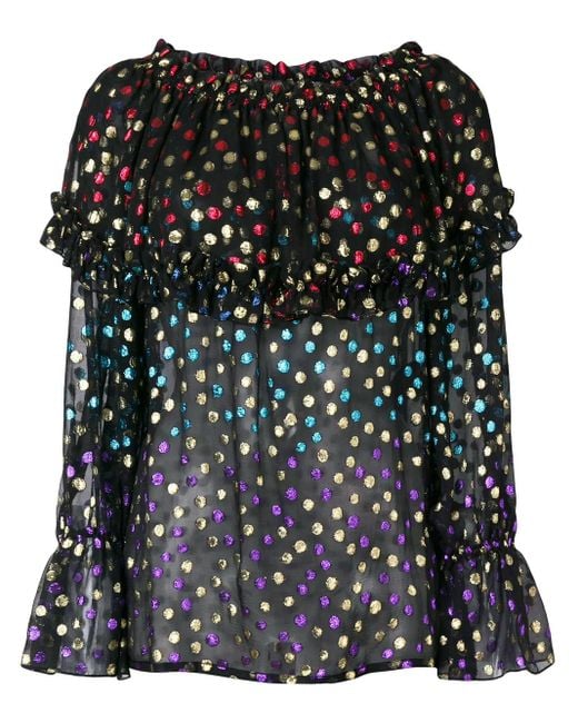 Saint Laurent Black Fil-Coupé Blouse