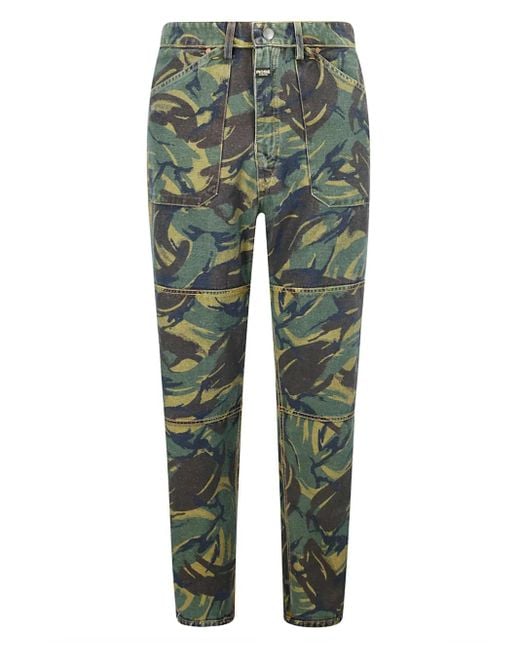 Martine Rose Blue Reversible Camouflage-Print Jeans for men