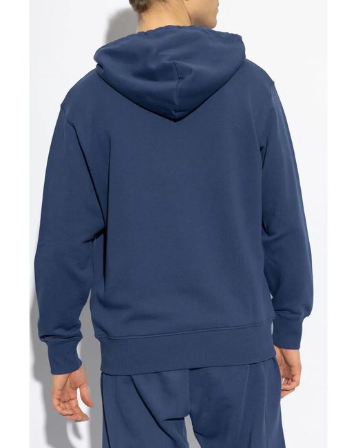 Versace Jeans Couture Blue Logo-Plaque Hoodie for men
