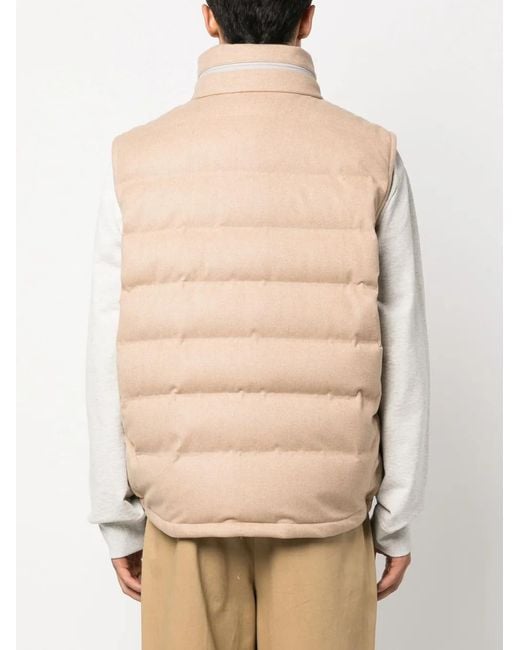 Brunello Cucinelli Natural Zip-Up Padded Gilet for men