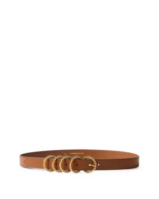 Claudie Pierlot White Leather Belt With Buckle