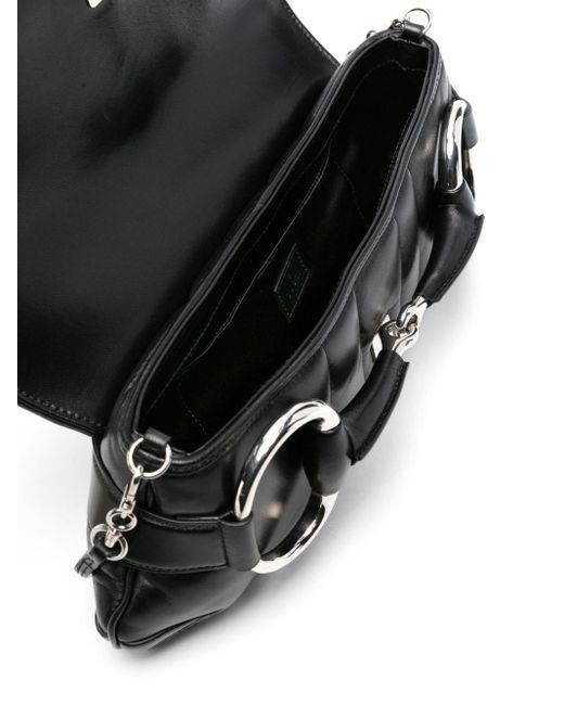 Gucci Black Medium Horsebit Chain Shoulder Bag