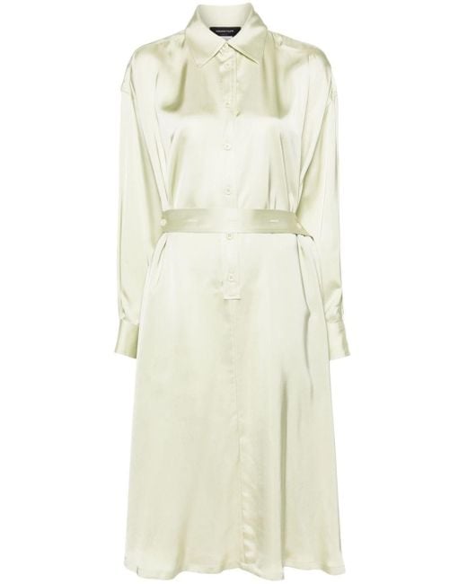 Robe-chemise mi-longue à taille ceinturée Fabiana Filippi en coloris White