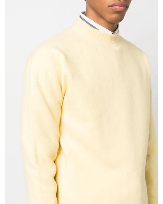 Jil Sander Yellow Ribbed-Trim Wool Jumper for men