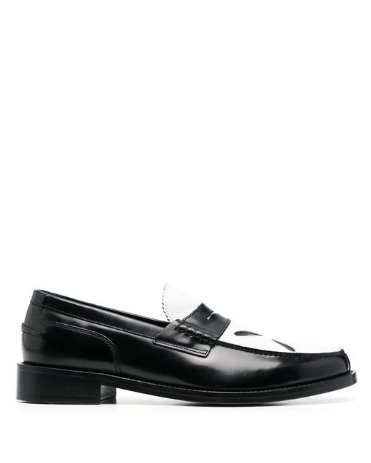 STEFAN COOKE Black Slashed Leather Loafers for men