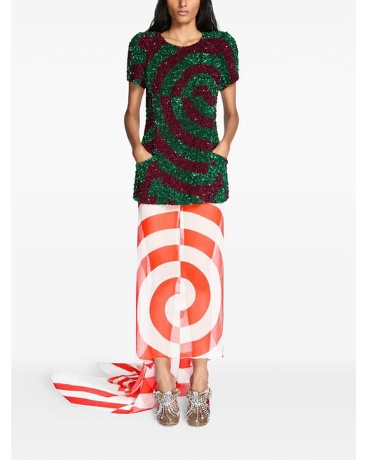 Dries Van Noten Green Sequinned Top