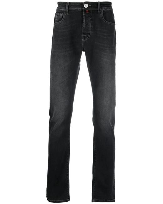 Billionaire Blue Logo-Patch Straight-Leg Jeans for men