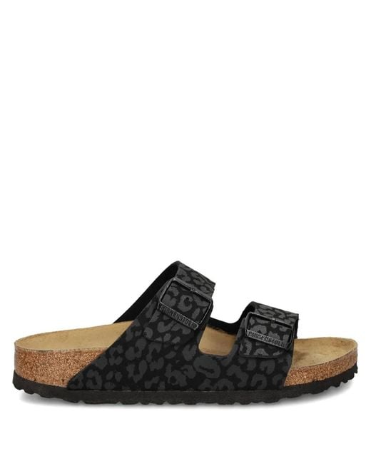 Birkenstock Black Arizona Leopard-Print Sandals