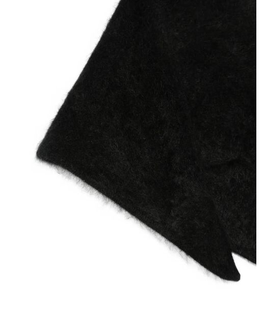 Soft Goat Black Fuzzy Triangular Scarf