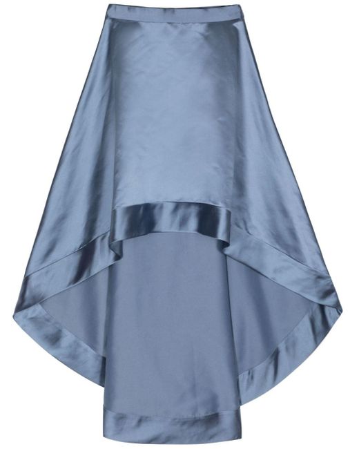 Cynthia Rowley Blue Livia Satin Midi Skirt