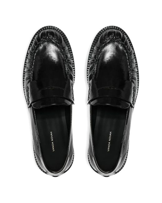 VANDA NOVAK Black Greta Loafers