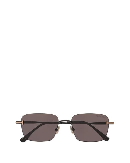 Tom Ford Black Jake-02 Rectangle-Frame Sunglasses