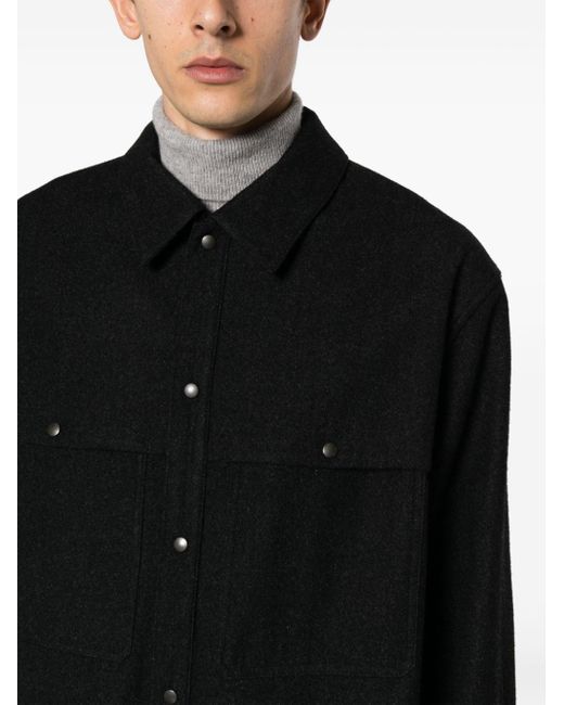Lemaire Overhemd Van Wolmix in het Black voor heren