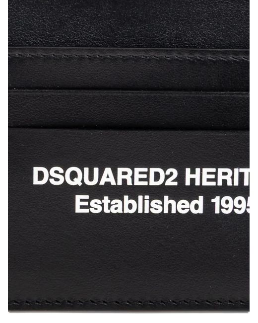 DSquared² Black Knotted Leather Cardholder for men