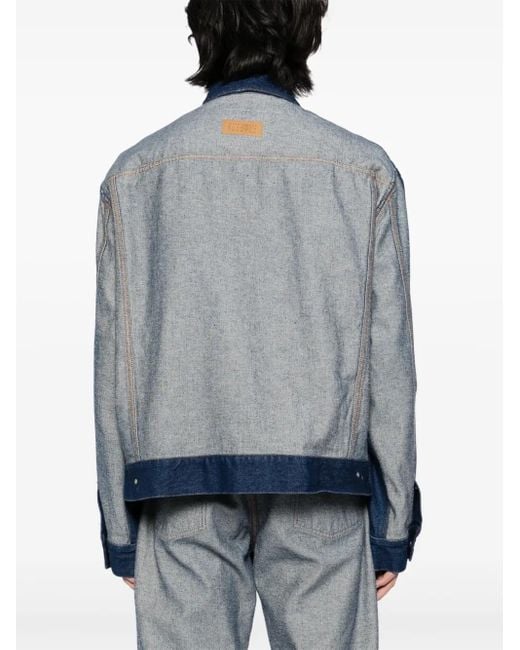 MM6 by Maison Margiela Blue Patched Denim Jacket for men