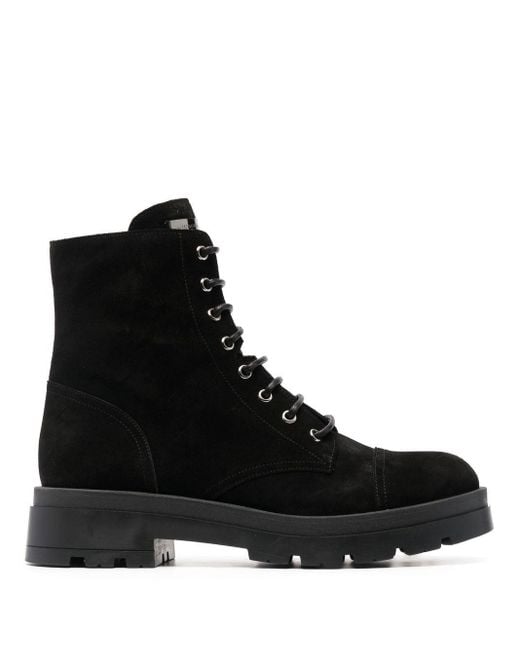 Giuseppe Zanotti Rombos Suede Combat Boots in Black for Men | Lyst UK
