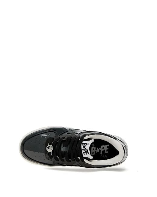 A Bathing Ape Black Sta Icon Sneakers aus Lackleder