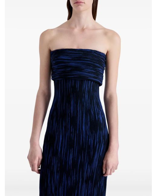 Proenza Schouler Blue Ribbed Knit Maxi Dress