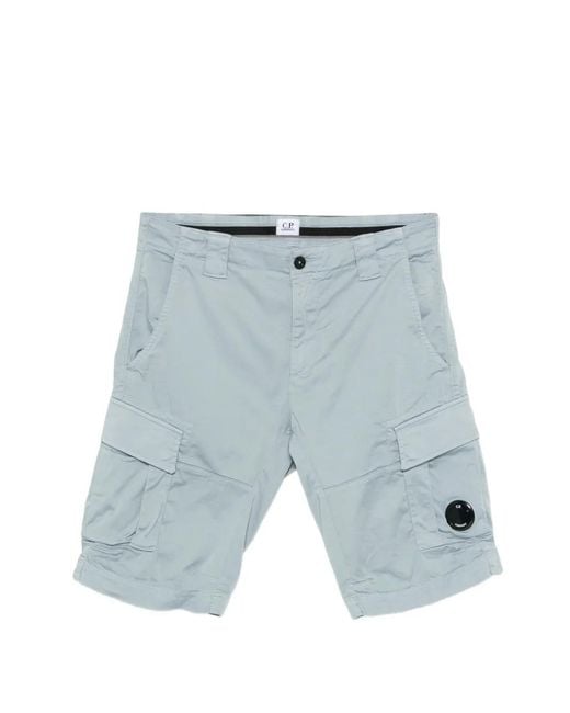C P Company Blue Lens Detail Cargo Shorts for men