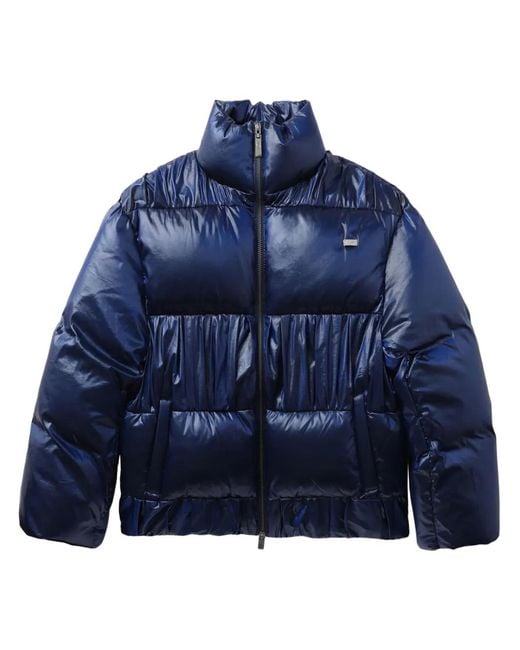Adererror Blue High-Neck Puffer Jacket