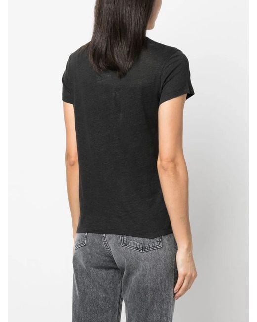 IRO Black Cap-Sleeve T-Shirt