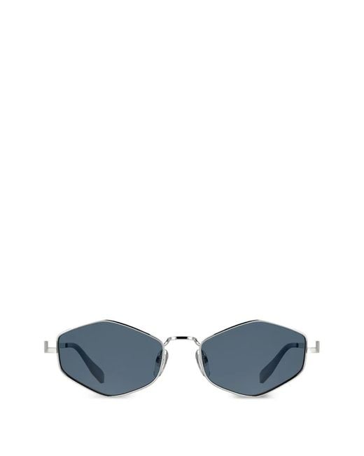 Karl Lagerfeld Blue Geometric-Frame Sunglasses