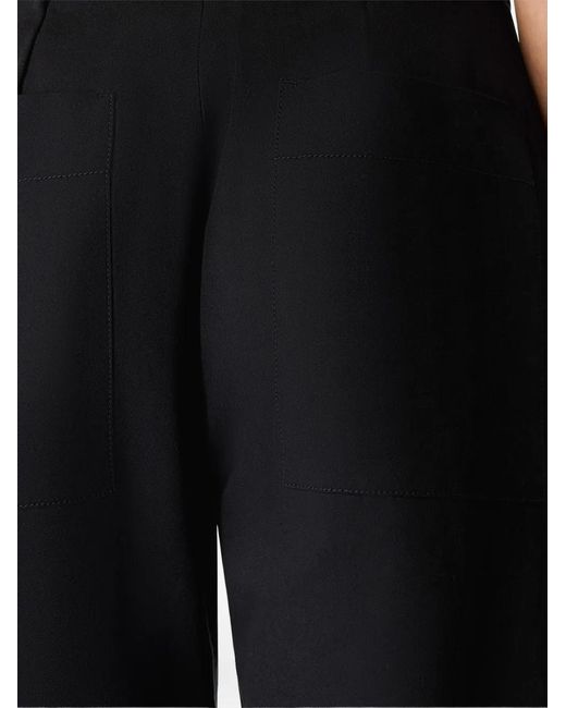 Another Tomorrow Black Curved Cargo Pants