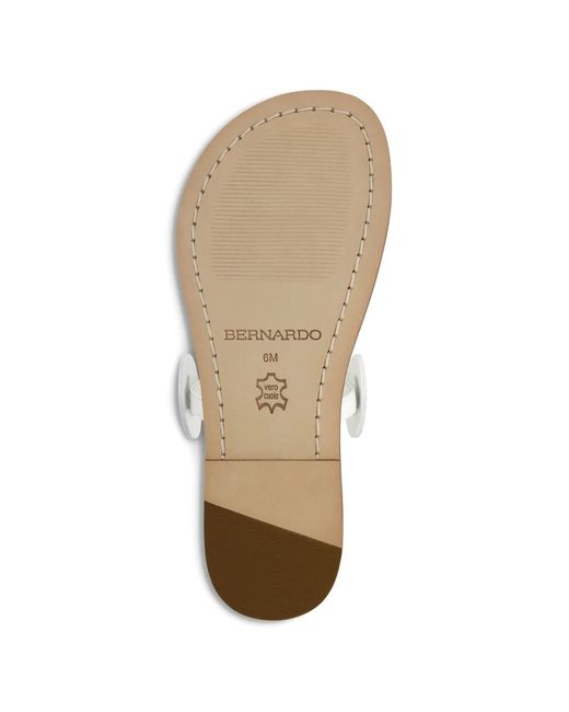Bernardo White New Moon Ring-Detail Sandals