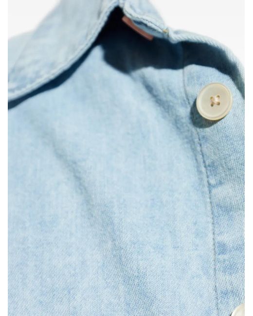 Paul Smith Blue Buttoned Pocket Denim Shirt for men