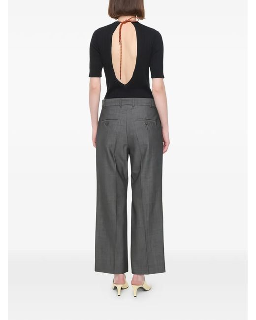 Plan C Black Pleated Trousers