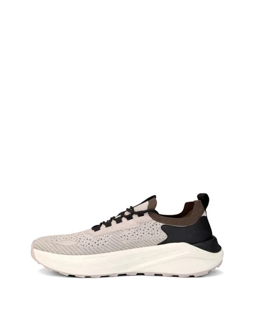 EXTR4 White Perforated Knit-Fabric Sneakers for men