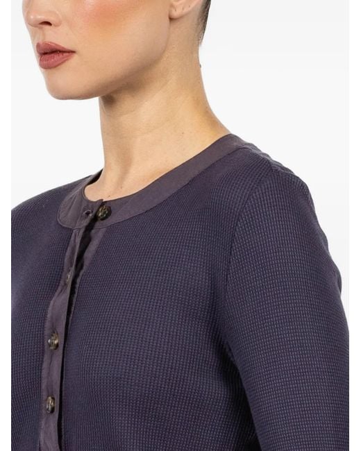 Xirena Blue Buttoned Long-Sleeved T-Shirt