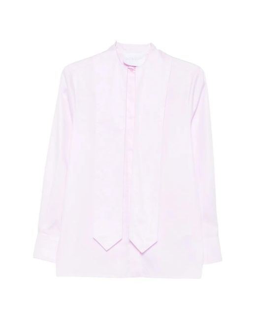 Dondup White Pussy-Bow Long-Sleeve Shirt