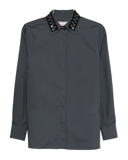 Iceberg Embellished-collar Shirt Black