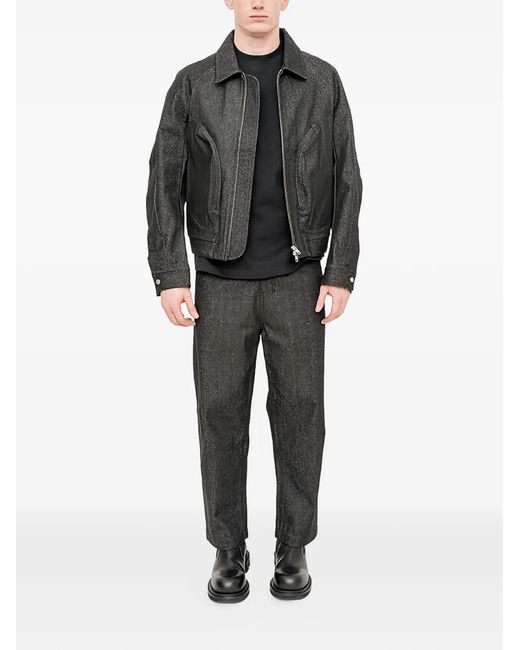 JOE CHIA Gray Mono Track Jacket for men