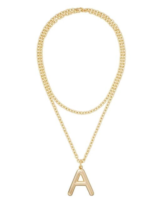 Roxanne Assoulin White Puffy Initial Necklace